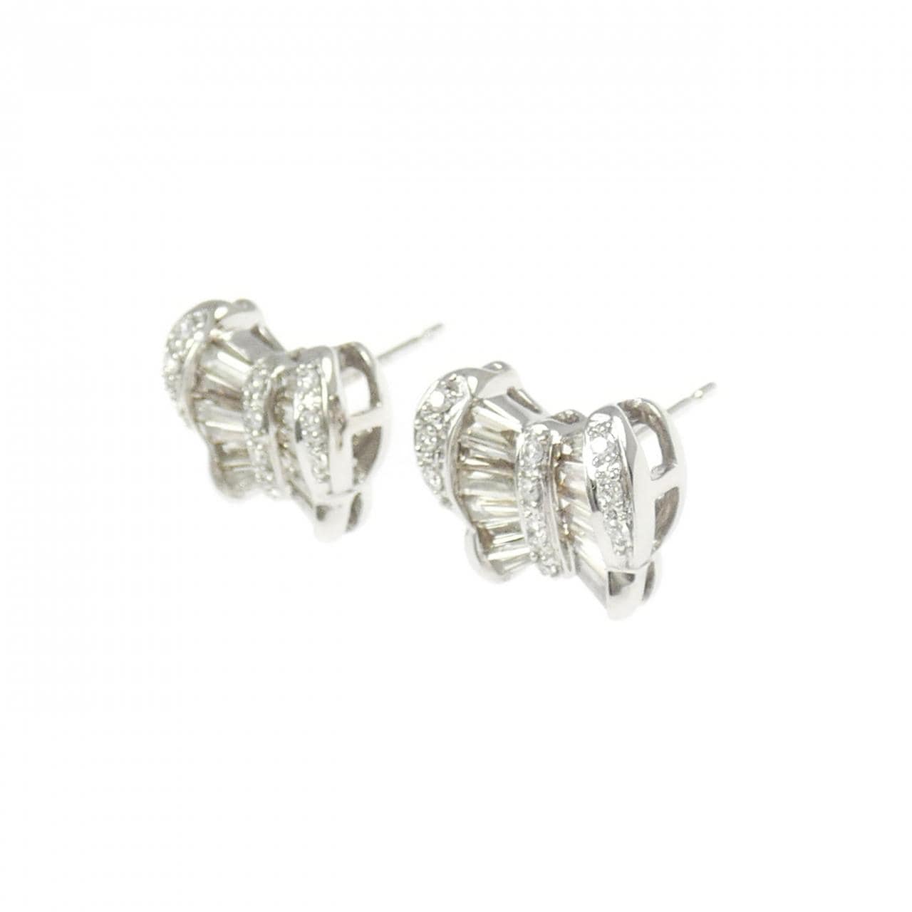K18WG ダイヤモンド ピアス 1.00CT