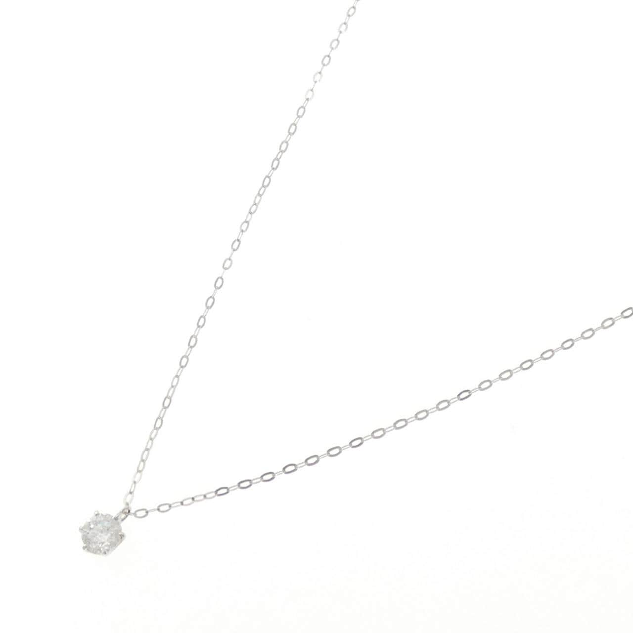 K18WG ソリティア ダイヤモンド ネックレス 0.32CT