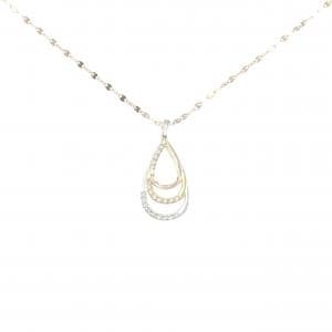 K18スリーカラー ダイヤモンド ネックレス 0.32CT