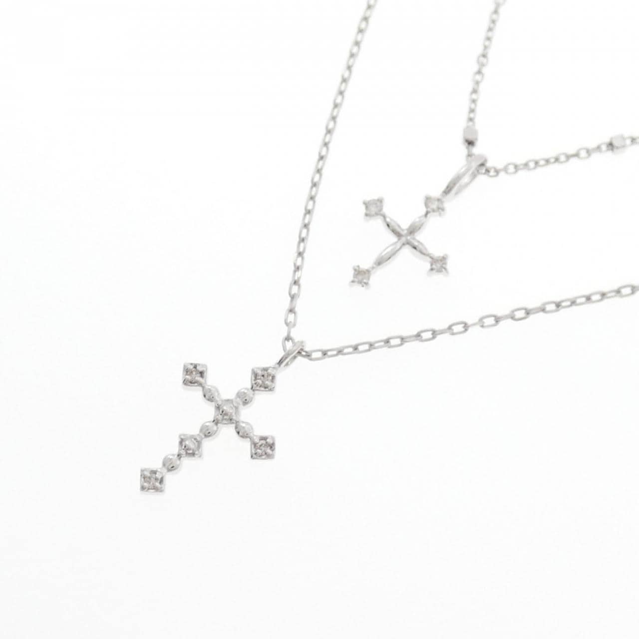 K10WG/K18WG ダイヤモンド ネックレス 0.06CT