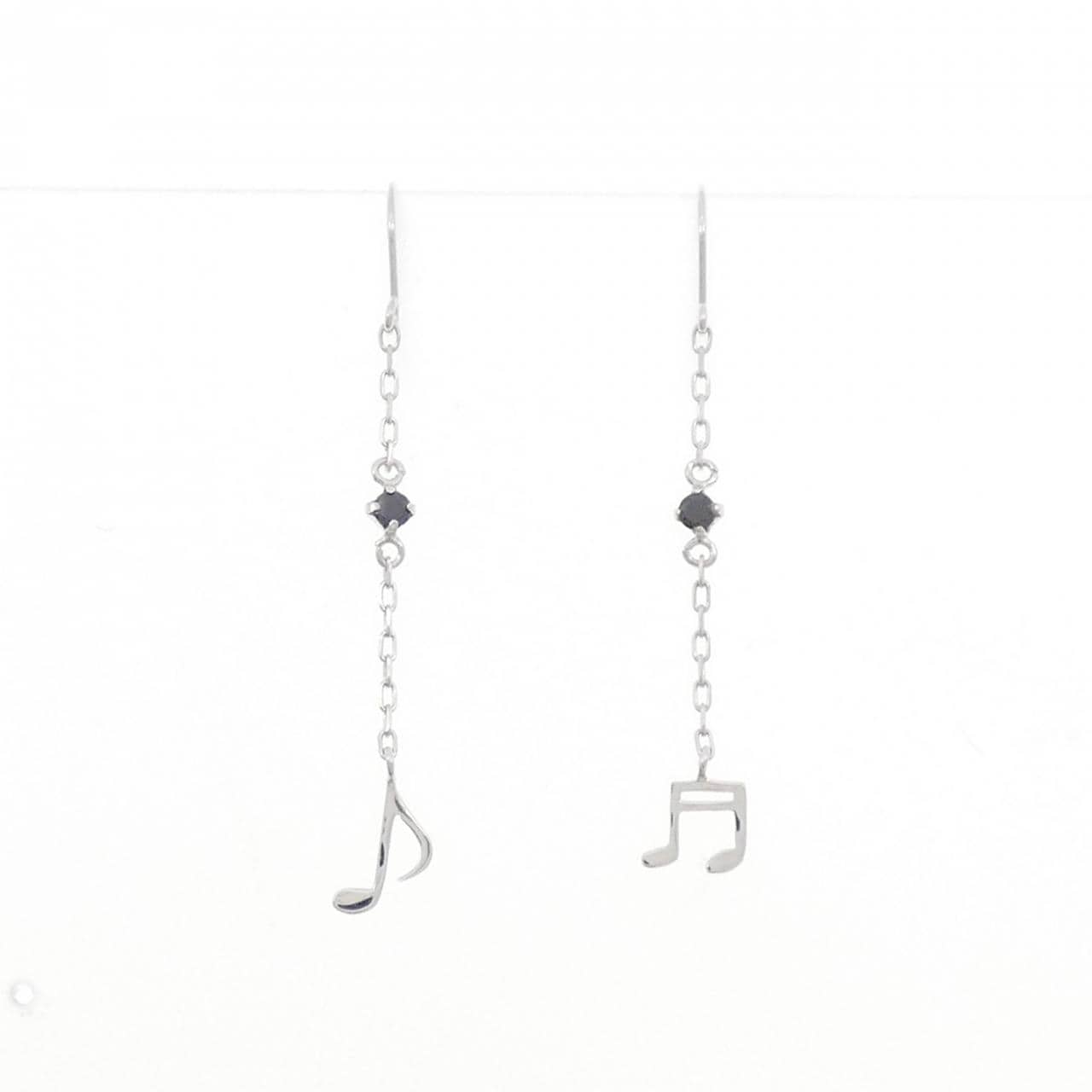 K14WG 音符 キュービック ピアス