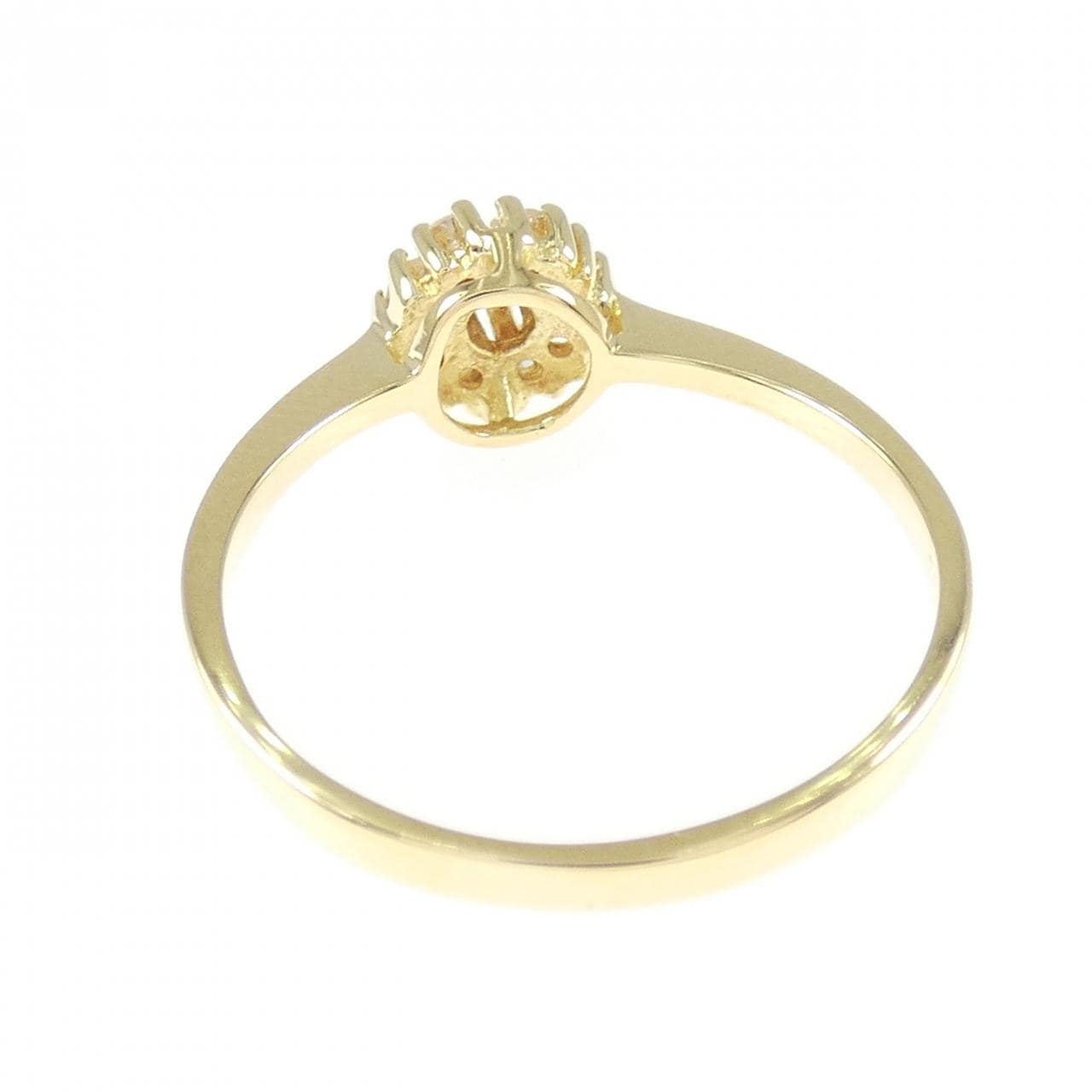 750YG フラワー ダイヤモンド リング 0.22CT