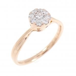 750PG フラワー ダイヤモンド リング 0.08CT