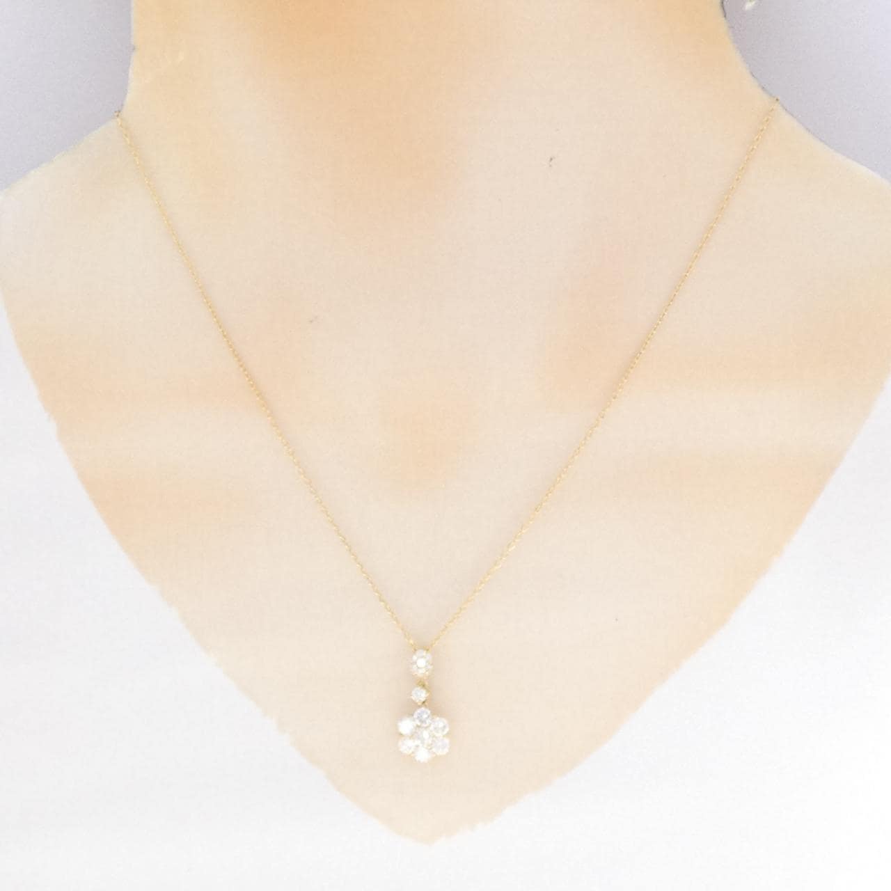 K18YG フラワー ダイヤモンド ネックレス 1.00CT