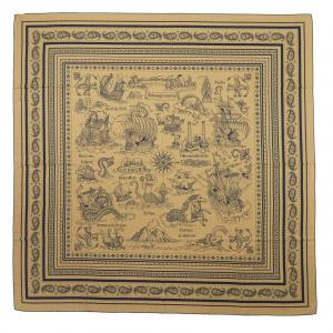 エルメス HERMES TATOUAGES MARINS BANDANA H243374S カレジェアン140 ショール