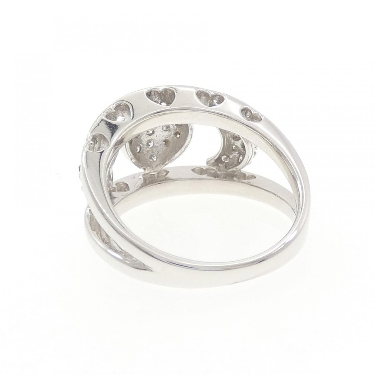K14WG ハート×ムーン×スター ダイヤモンド リング 0.50CT