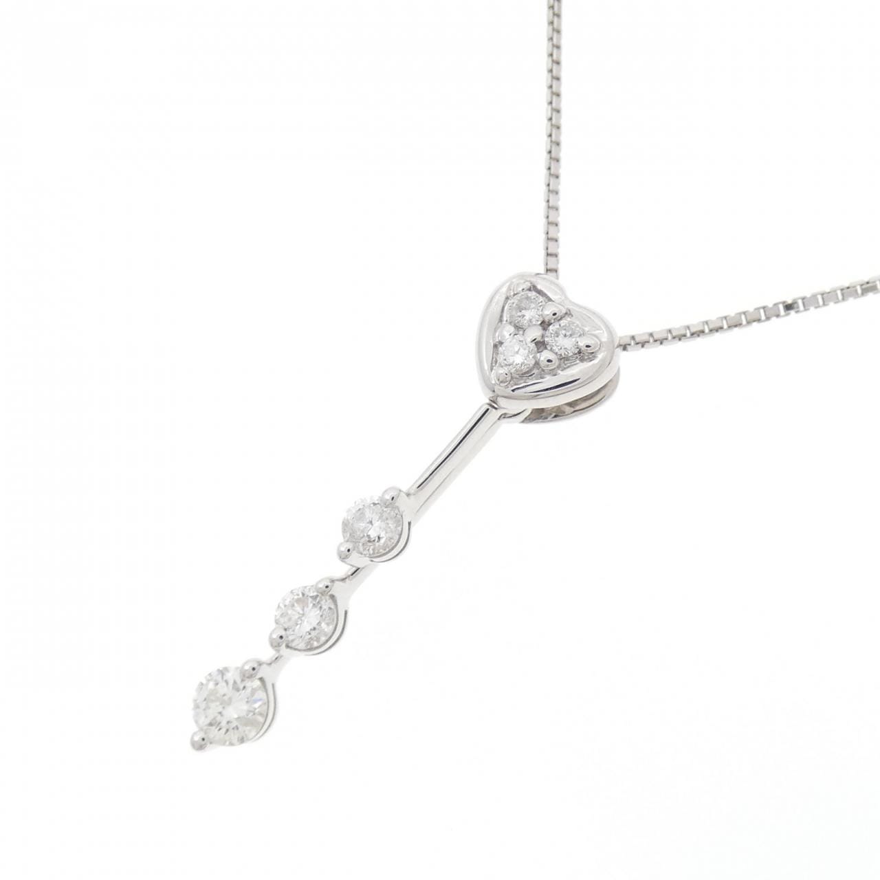 K18WG Heart Diamond Necklace 0.35CT