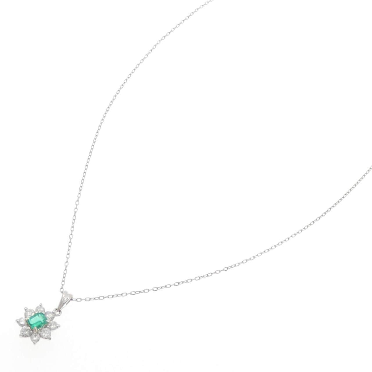 PT900/PT850 エメラルド ネックレス 0.24CT