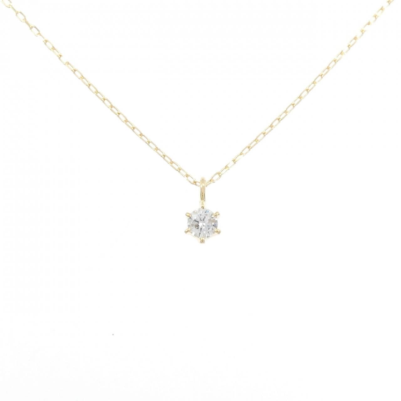 K18YG ソリティア ダイヤモンド ネックレス 0.20CT