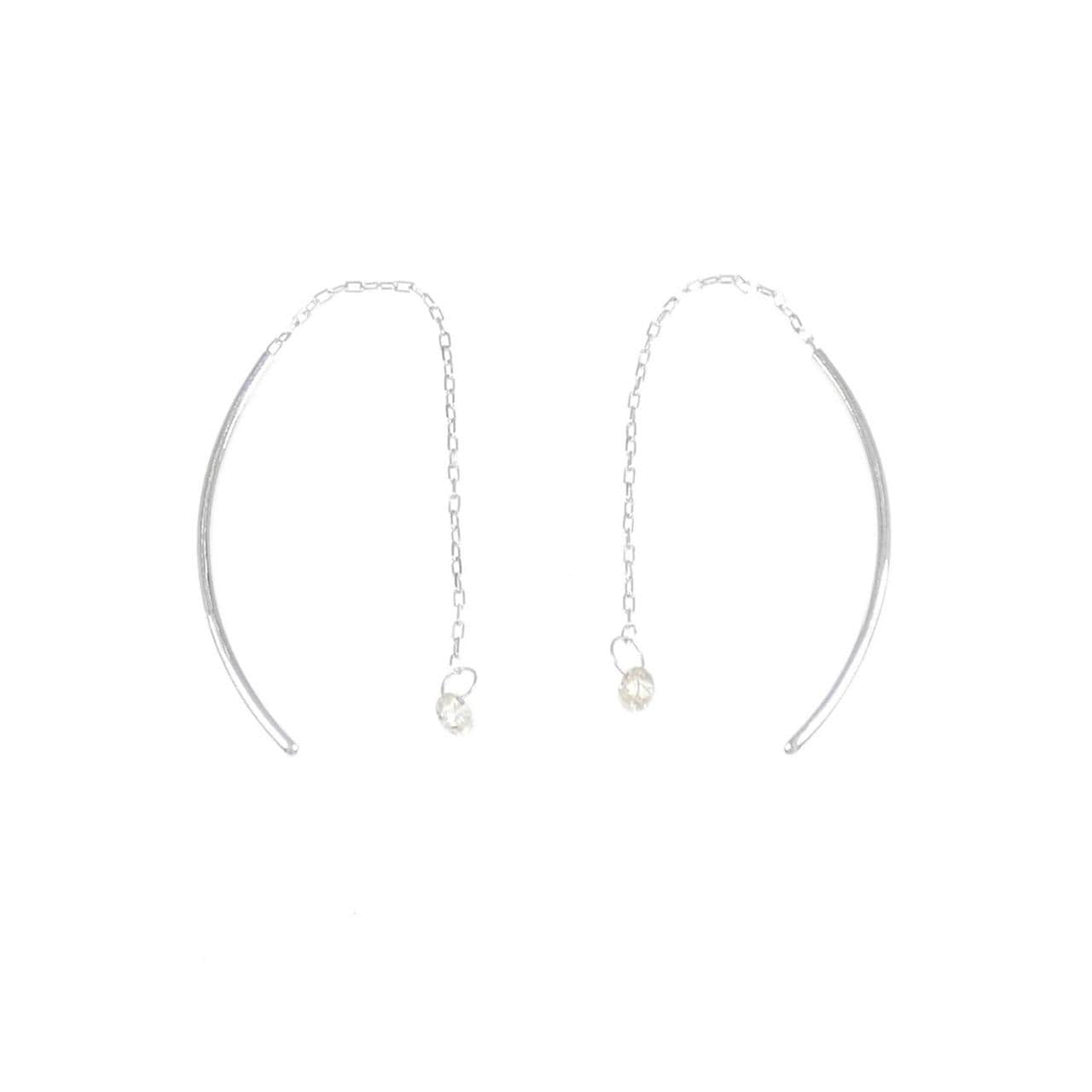 K10WG ダイヤモンド ピアス 0.06CT