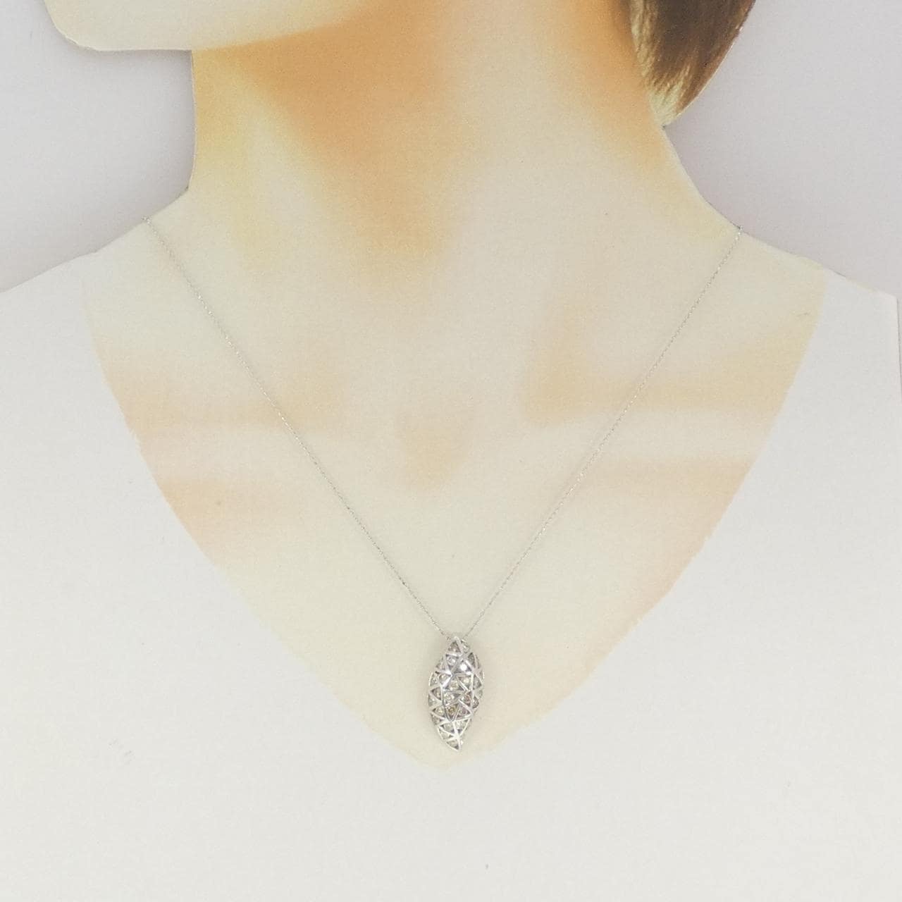 K18WG ダイヤモンド ネックレス 1.50CT