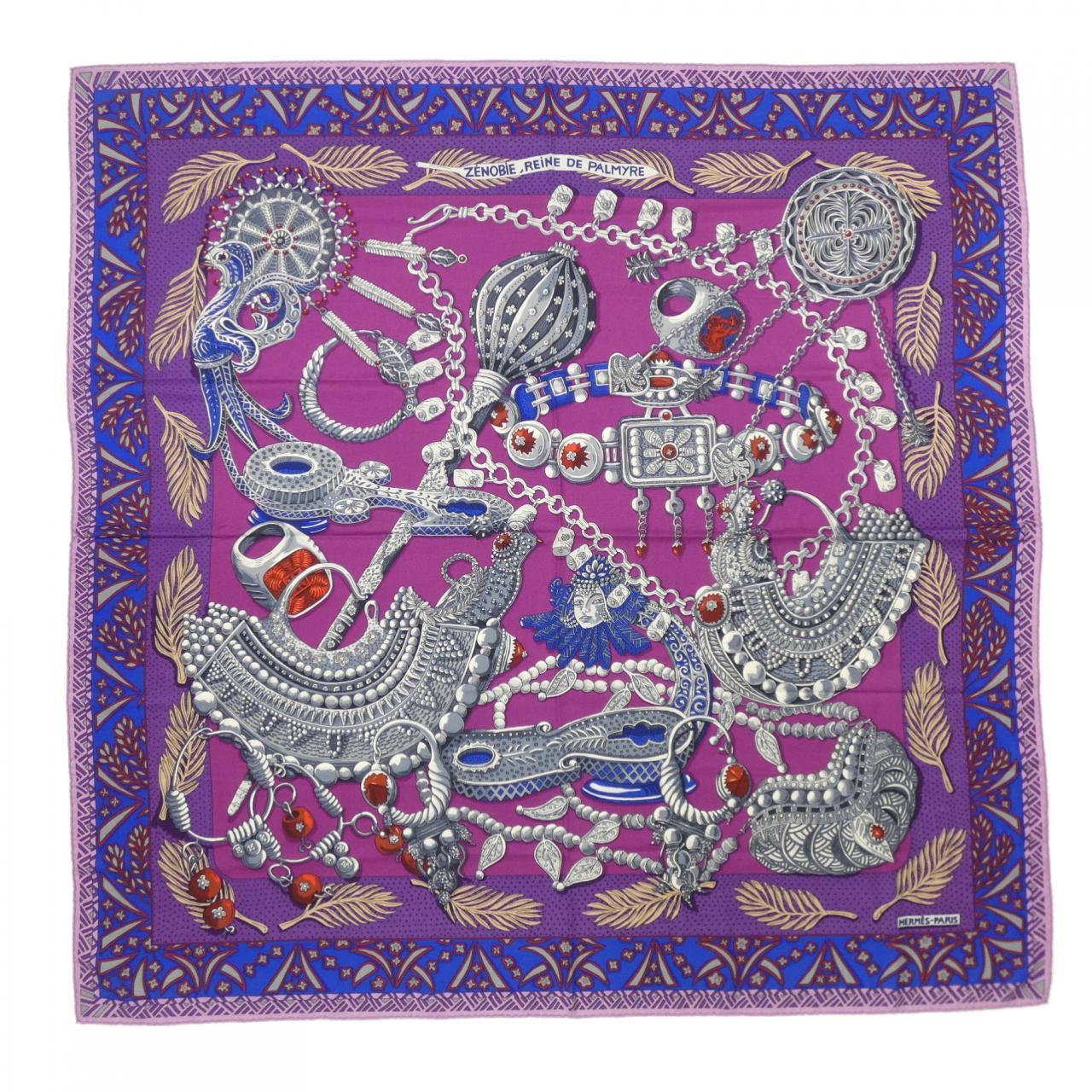 エルメス HERMES ZENOBIE REINE DE PALMYRE カレジェアン140. ショール