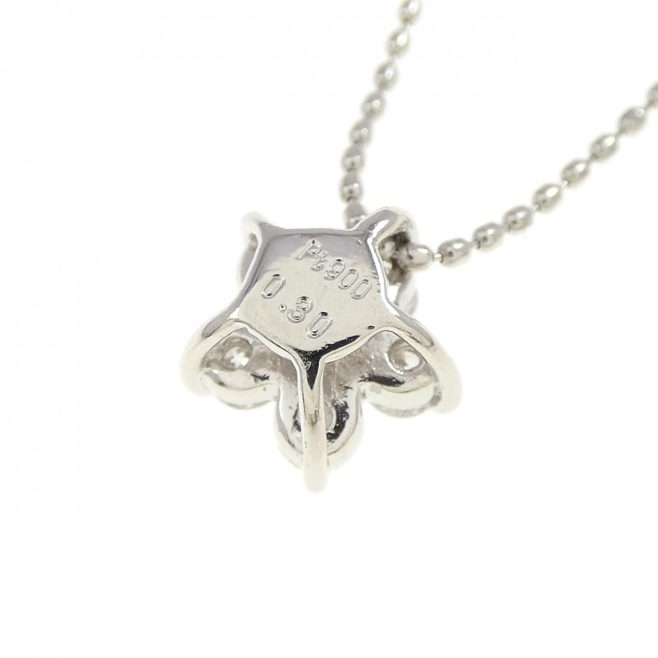 PT900/PT850 フラワー ダイヤモンド ネックレス 0.30CT