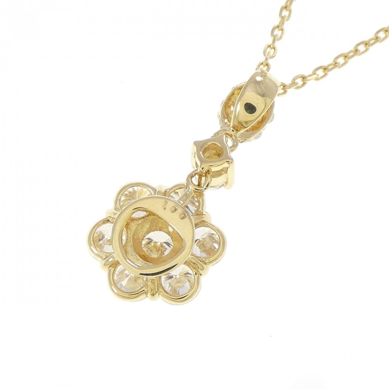 K18YG フラワー ダイヤモンド ネックレス 1.00CT