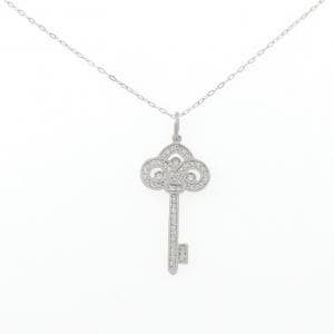 K18WG キー ダイヤモンド ネックレス 0.28CT