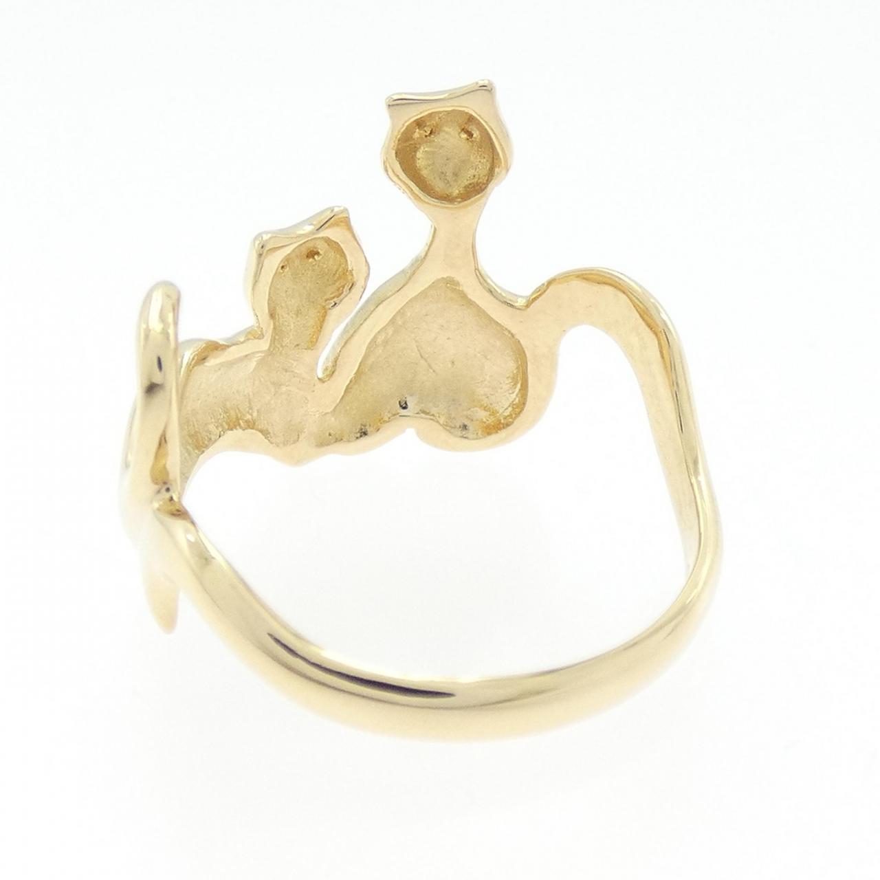 K18YG キャット ダイヤモンド リング 0.01CT