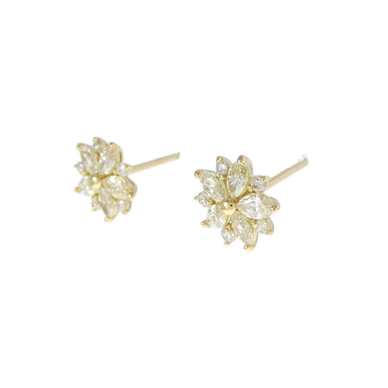 【新品】K18YG ダイヤモンド ピアス 0.50CT