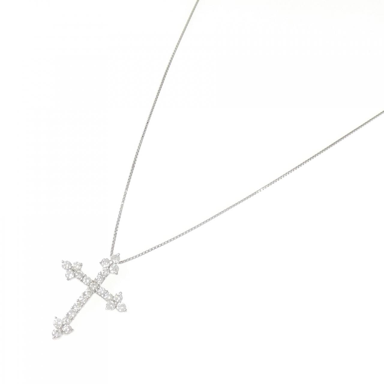 PT900/PT850 クロス ダイヤモンド ネックレス 1.00CT