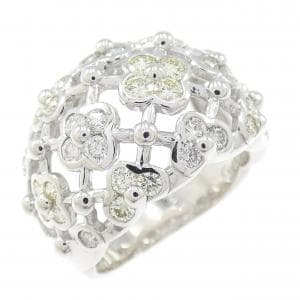 K18WG フラワー ダイヤモンド リング 1.32CT