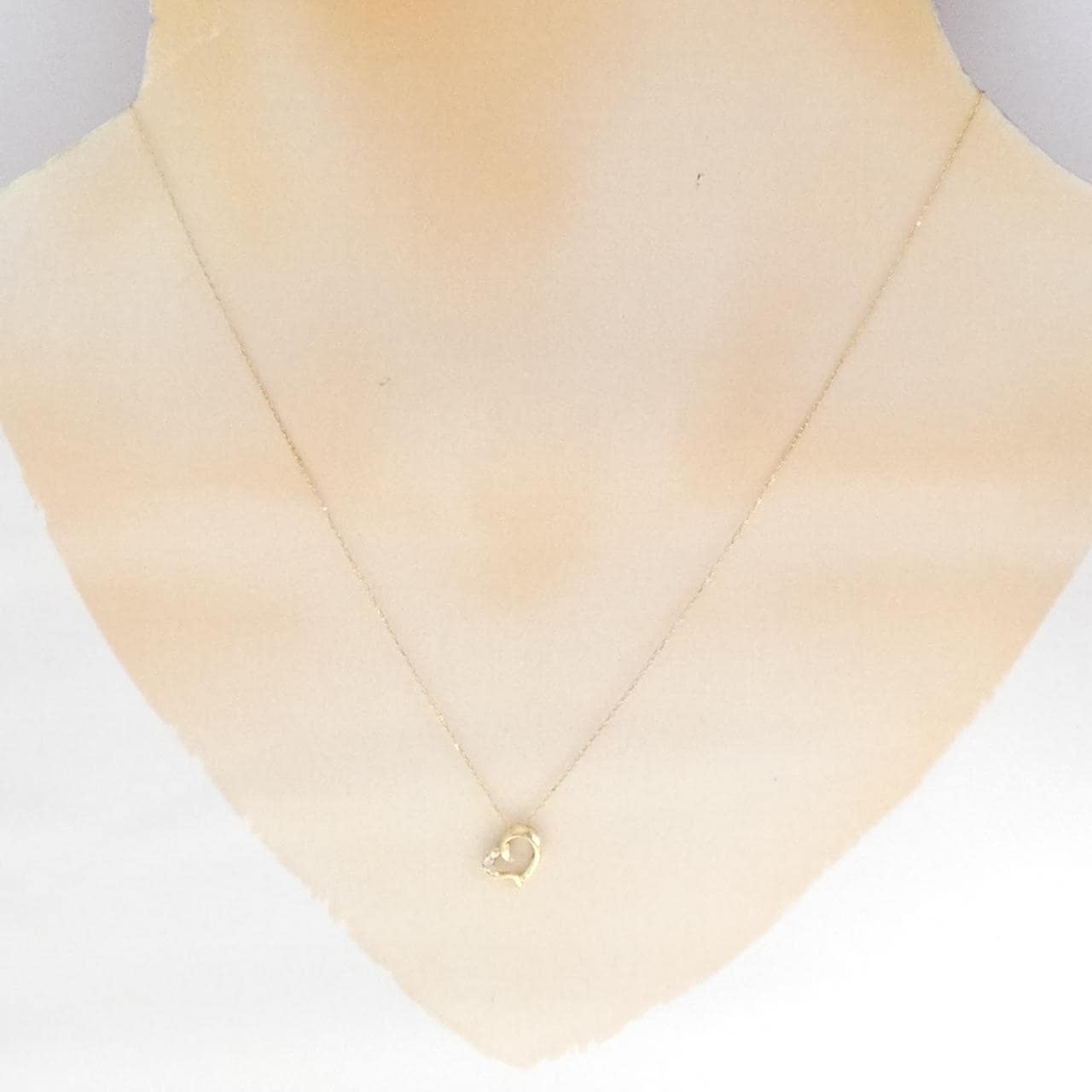 K18YG ハート ダイヤモンド ネックレス 0.02CT