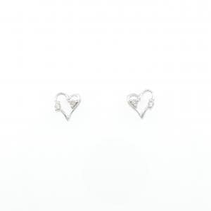 K14WG ハート ダイヤモンド ピアス 0.04CT