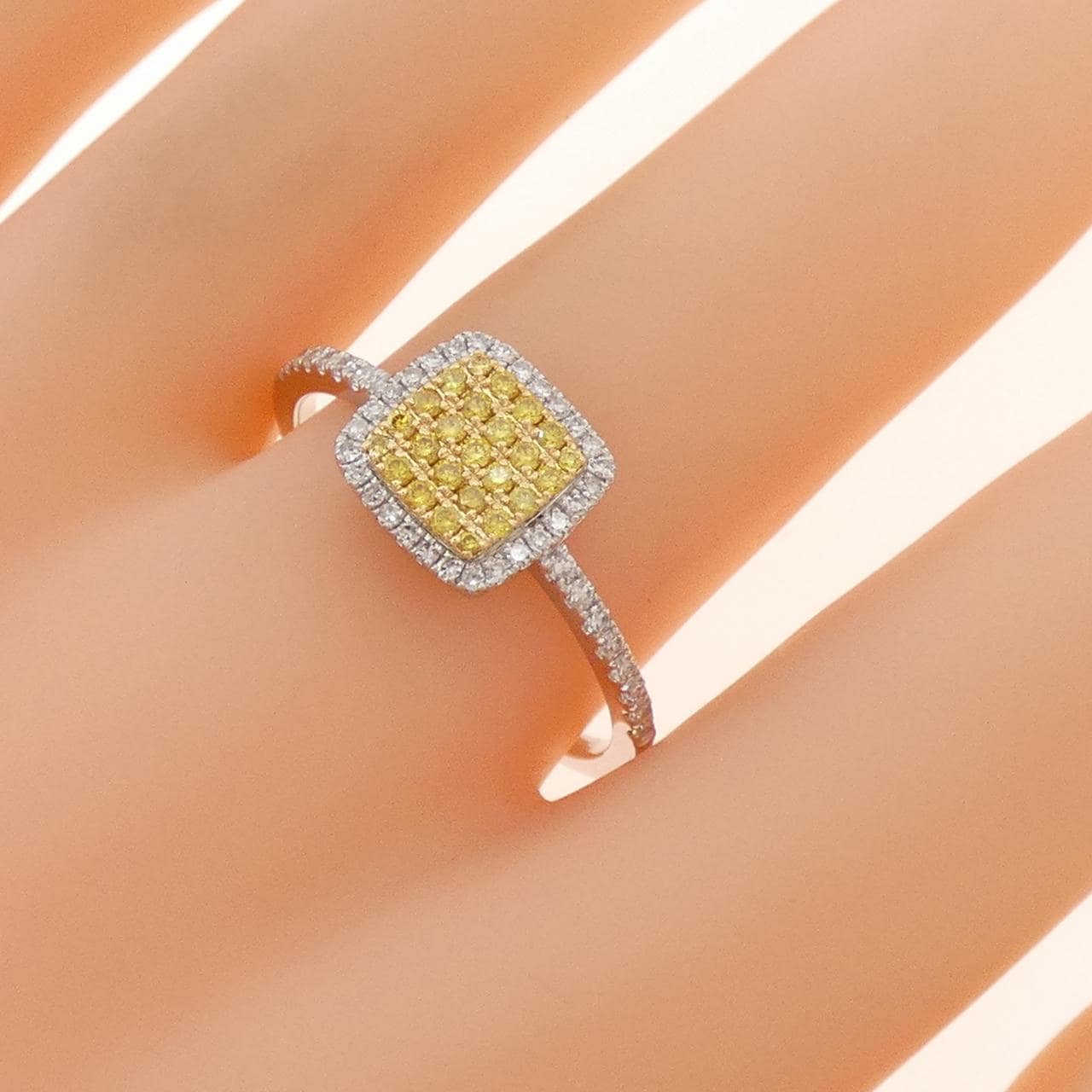 PT950/K18YG ダイヤモンド リング 0.22CT