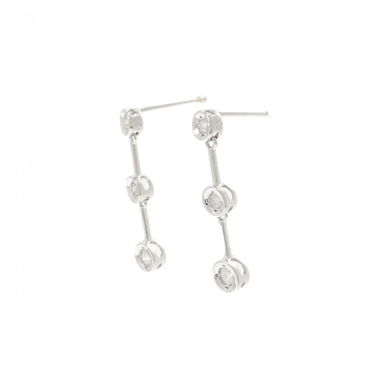 K14WG ダイヤモンド ピアス 0.20CT
