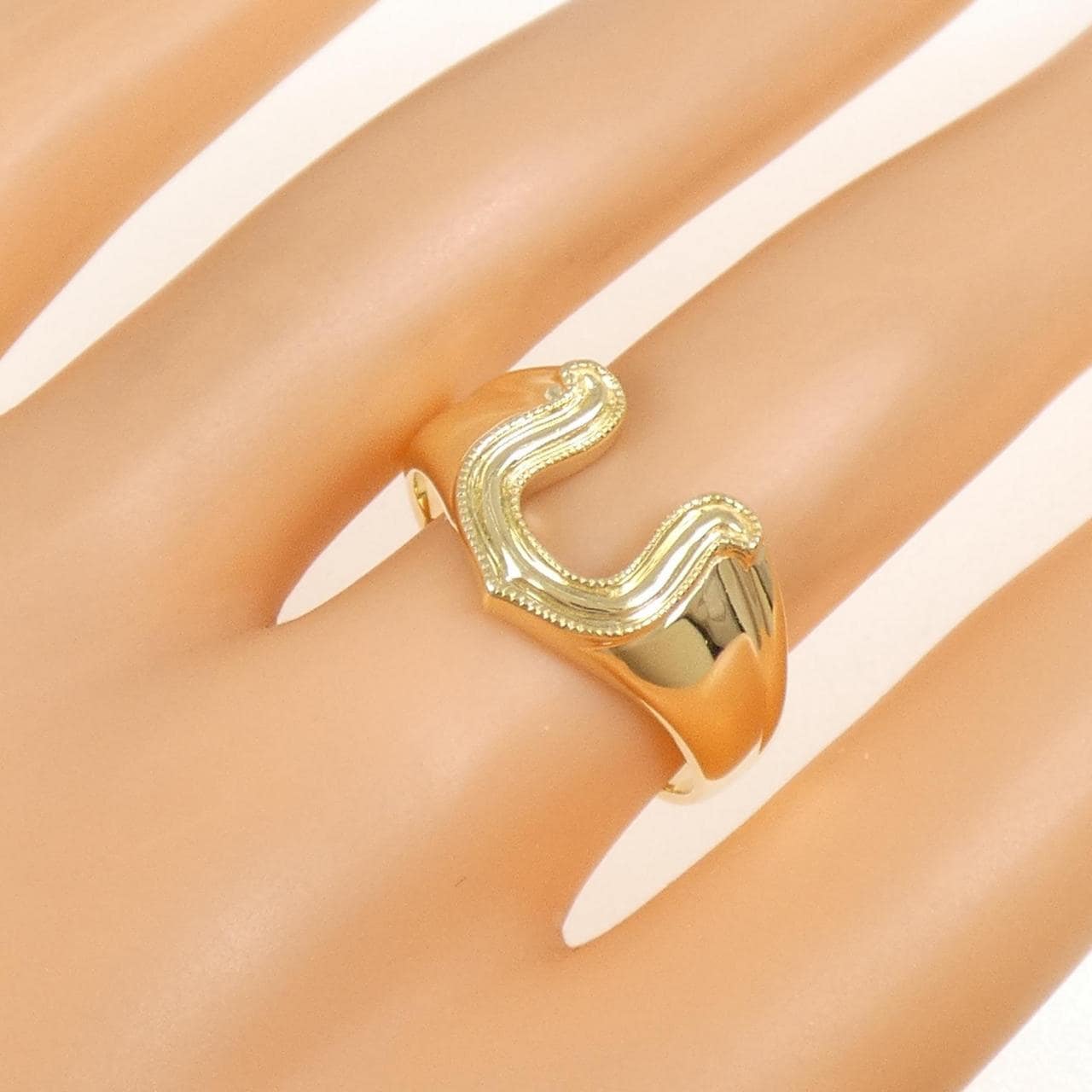 K18YG ホースシュー リング