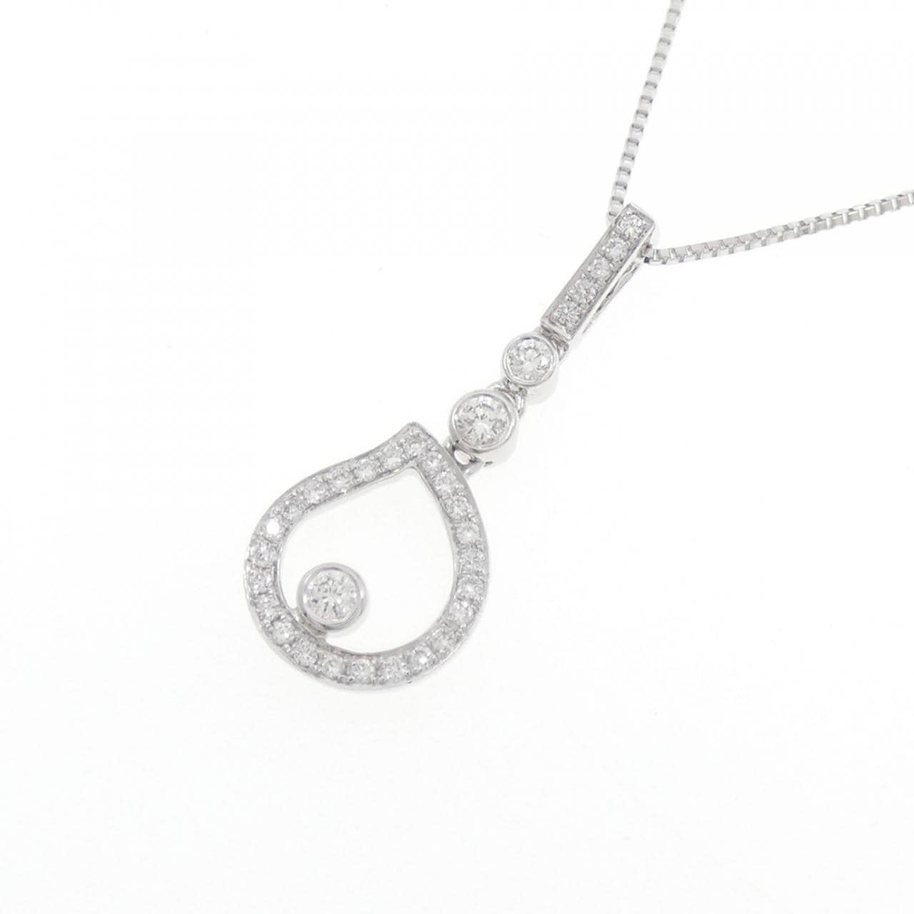 750WG/K18WG ダイヤモンド ネックレス 0.135CT