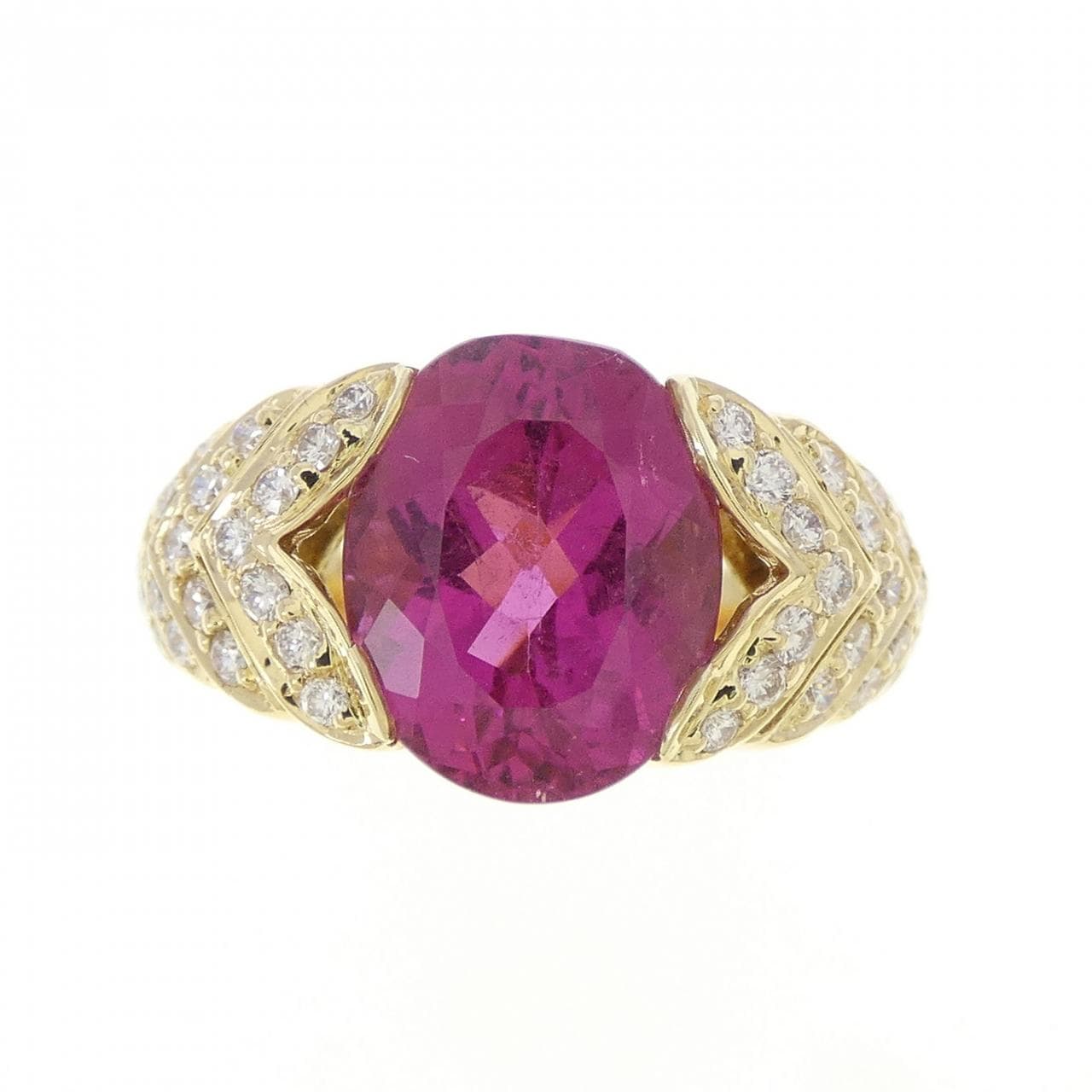 18KYG トルマリン リング 3.63CT