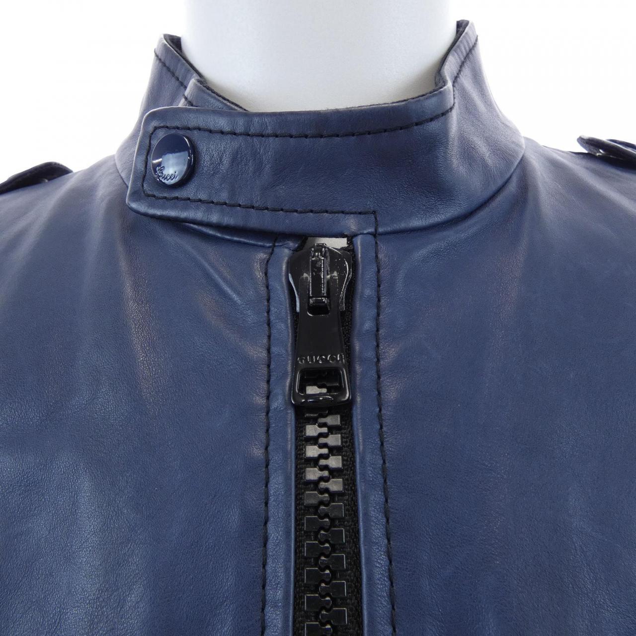 グッチ GUCCI 211658 XM725 レザーライダースジャケット