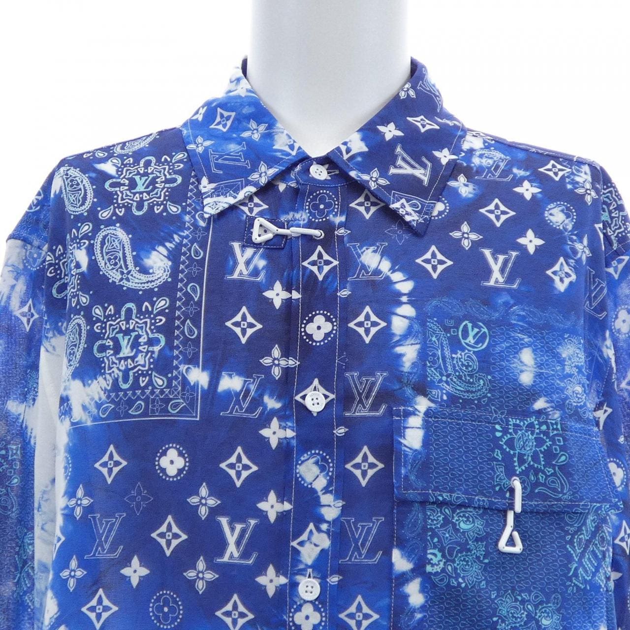 ルイヴィトン LOUIS VUITTON モノグラムバンダナフックディテールロングスリーブシャツ HNS08WN08 シャツ