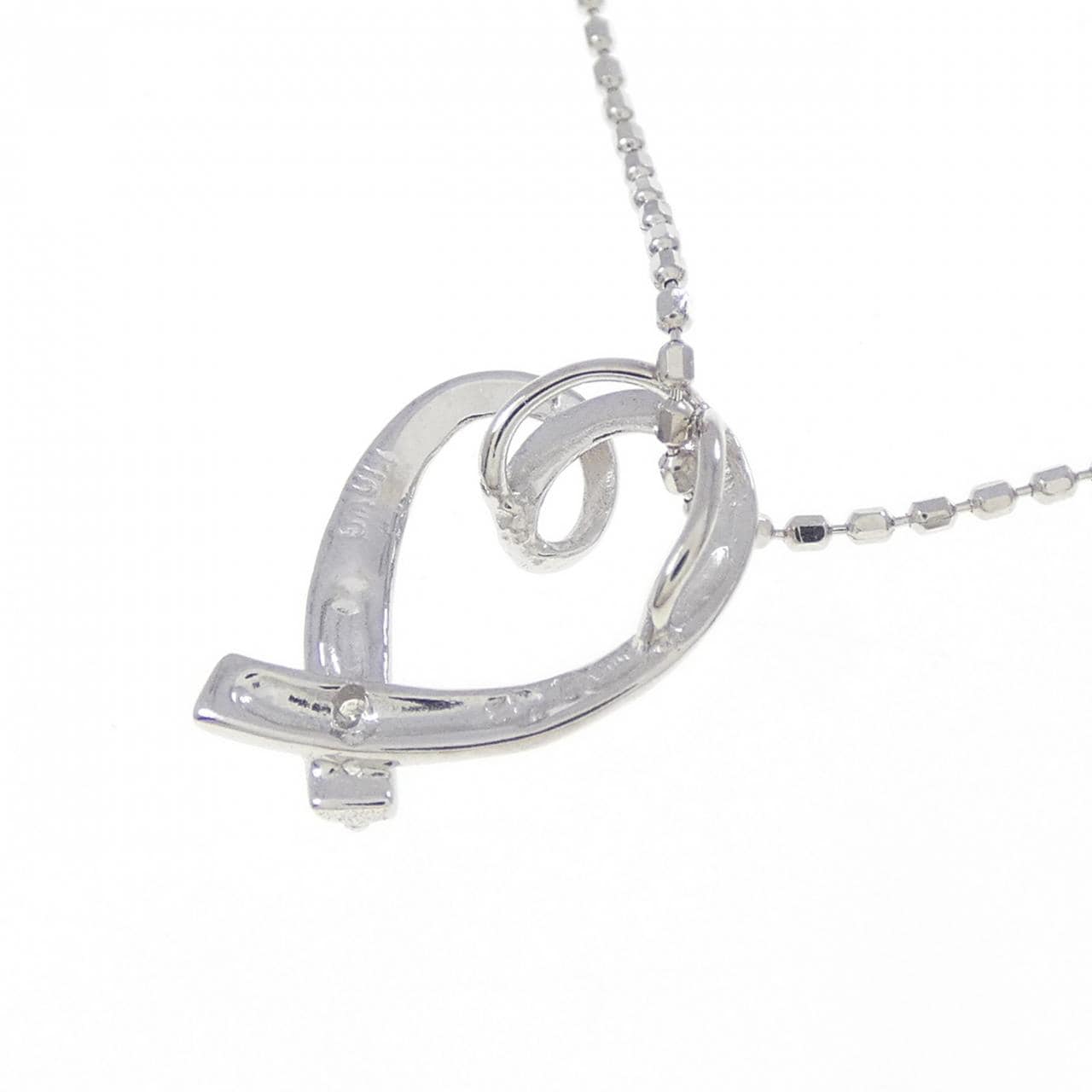 K10WG ハート ダイヤモンド ネックレス 0.02CT