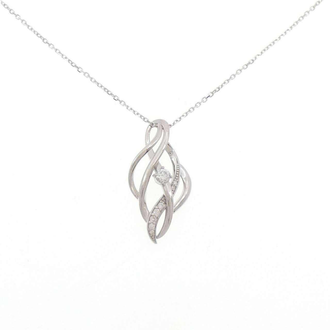 K18WG ダイヤモンド ネックレス 0.23CT