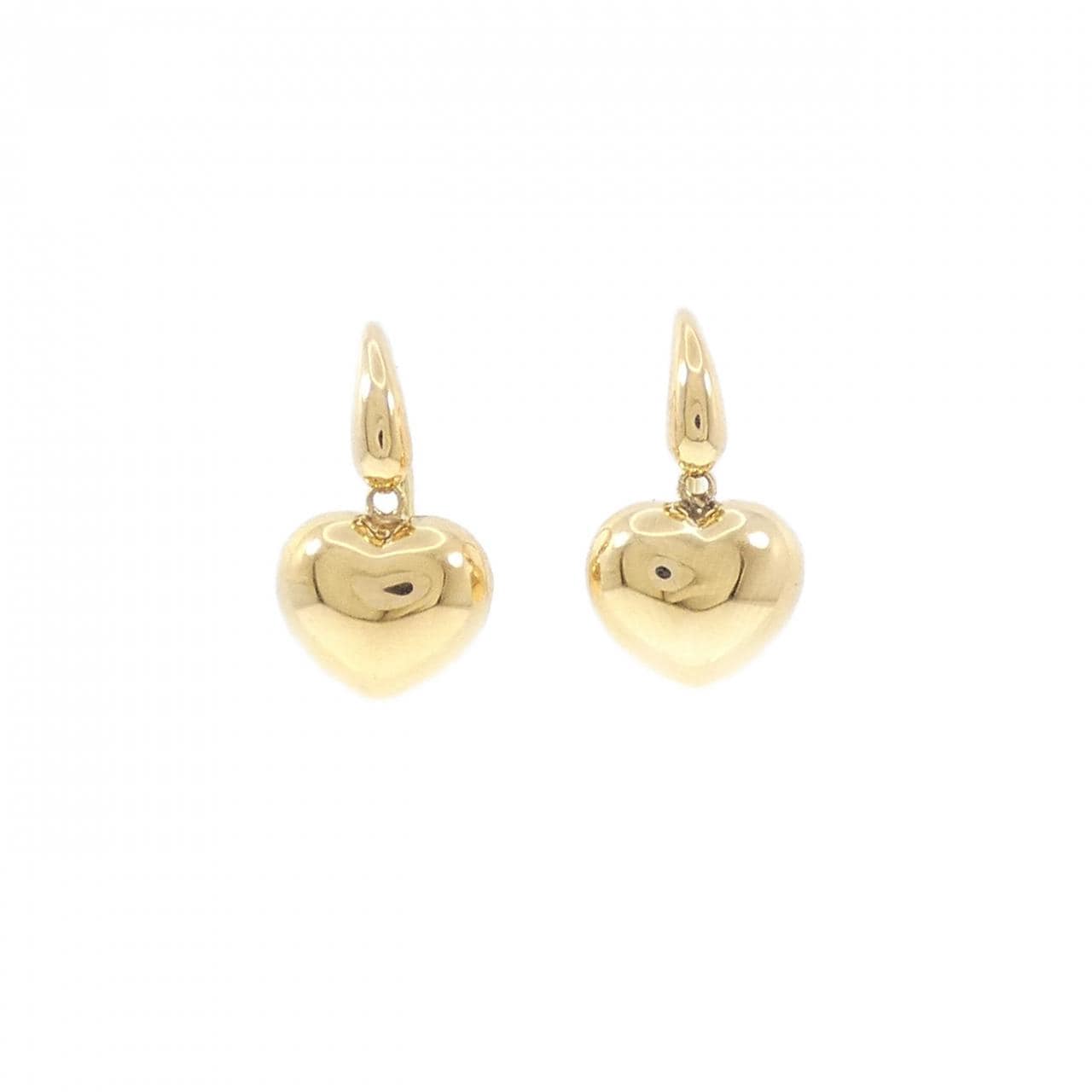 K18YG heart earrings