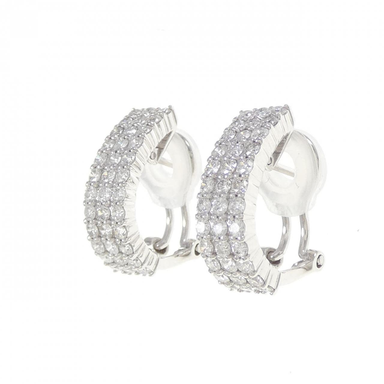K18WG鑽石耳環/耳夹1.32CT