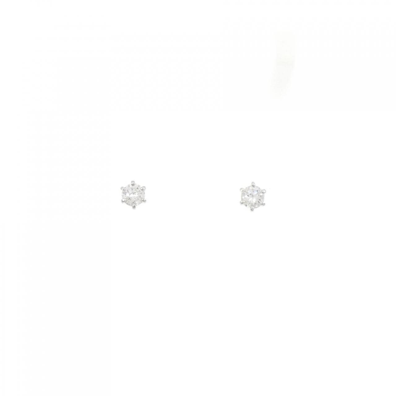 PT900 ソリティア ダイヤモンド ピアス 0.18CT
