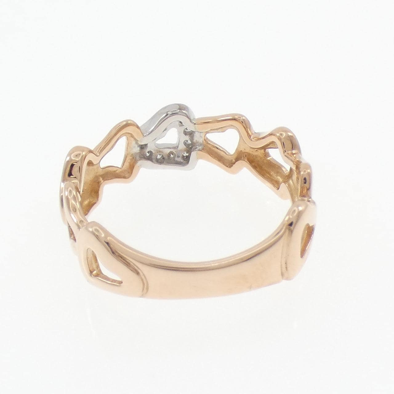 K18PG/K18WG ハート ダイヤモンド リング