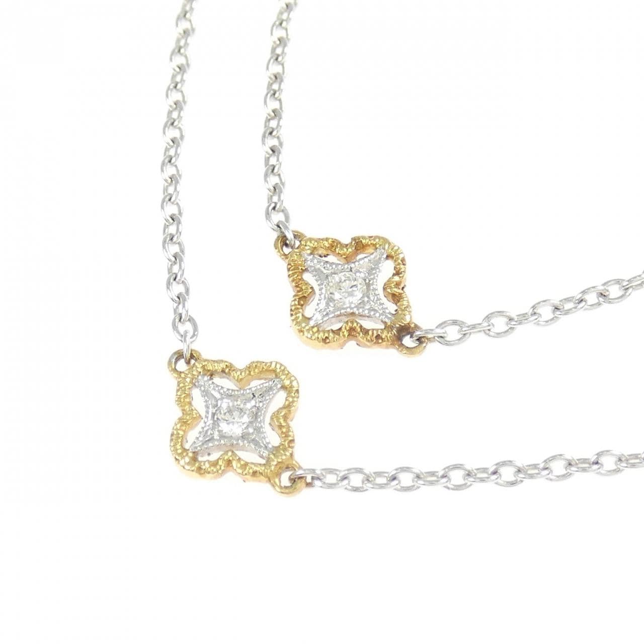 K18WG/K18YG ダイヤモンド ネックレス 0.22CT