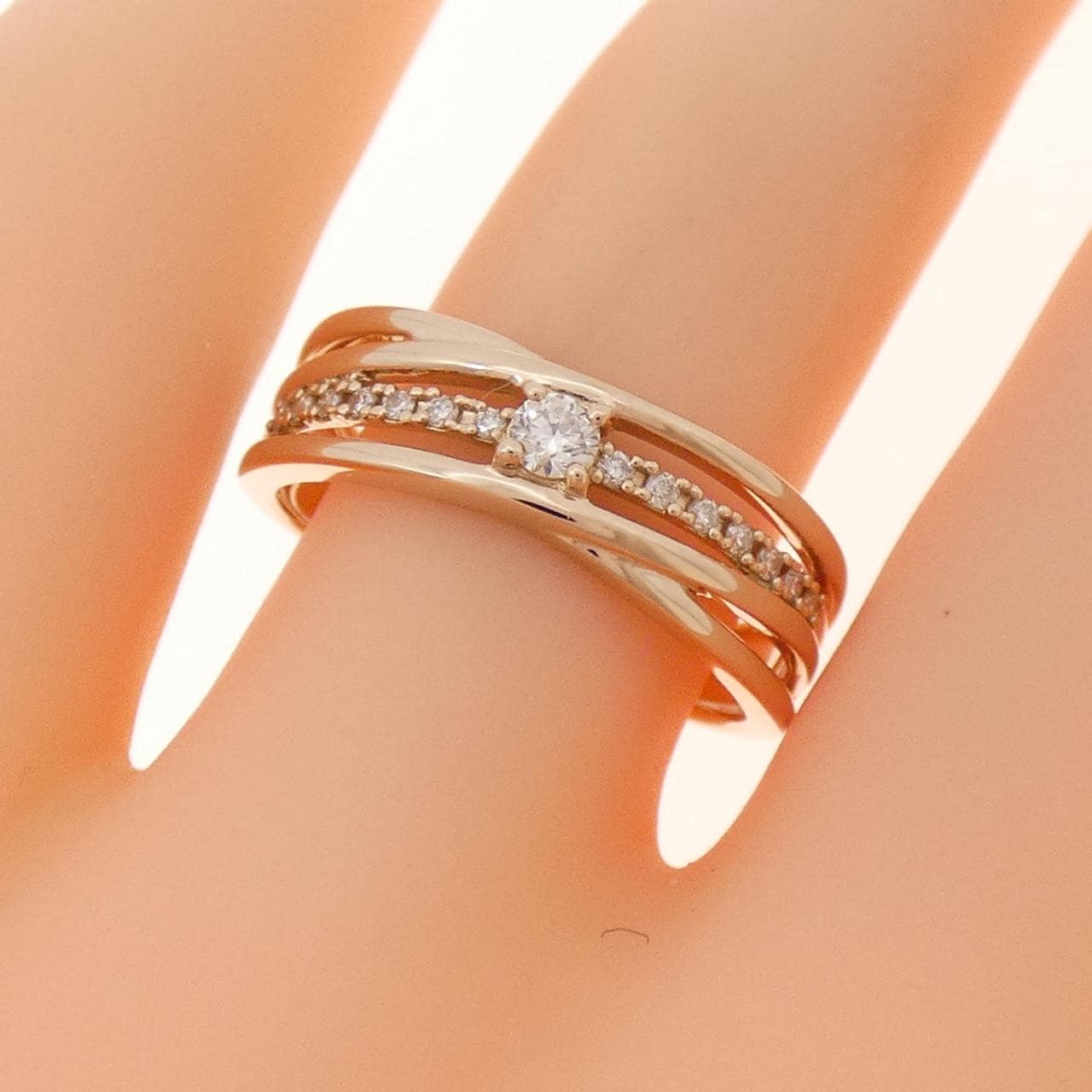 K18PG ダイヤモンド リング 0.13CT