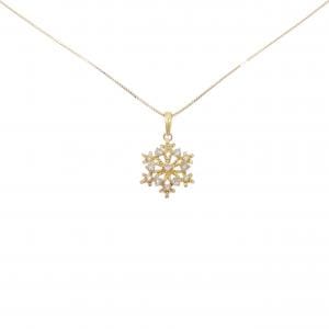 K18YG スノーフレーク ダイヤモンド ネックレス 0.50CT