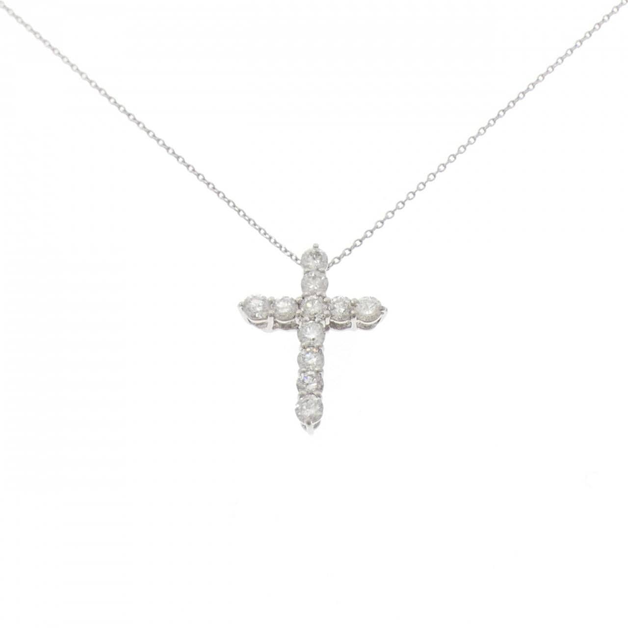 PT900/PT850 クロス ダイヤモンド ネックレス 1.00CT