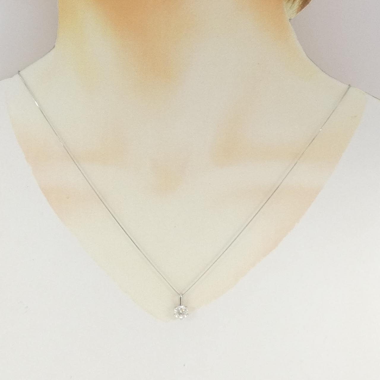 PT900/PT850 ソリティア ダイヤモンド ネックレス 1.014CT