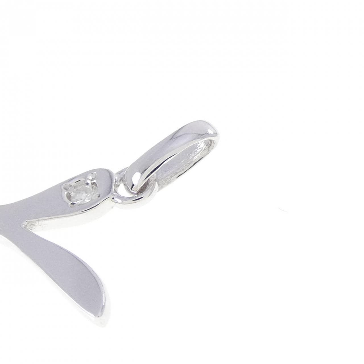 K18WG イニシャルY ダイヤモンド ペンダント