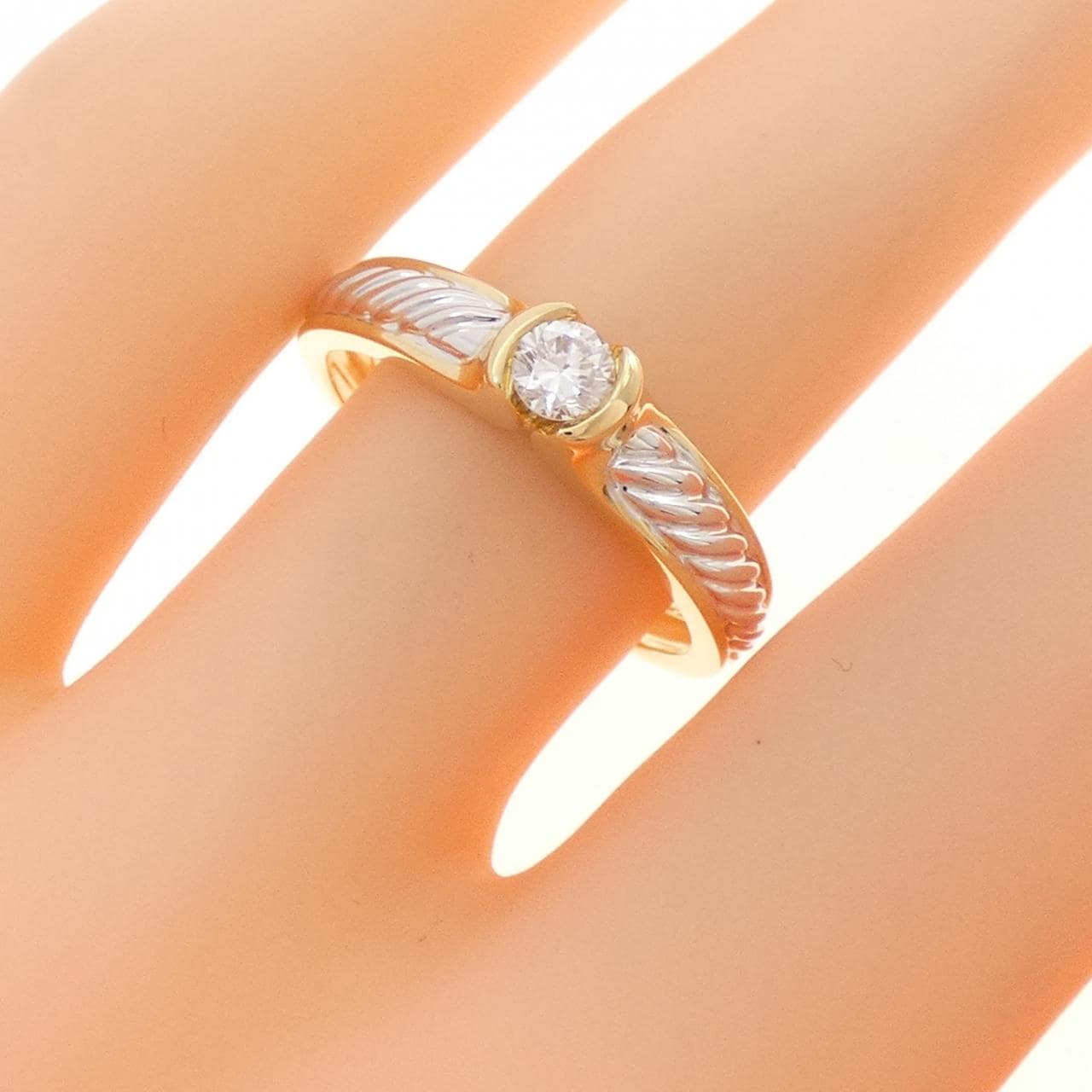 K18YG/K18WG ダイヤモンド リング 0.15CT