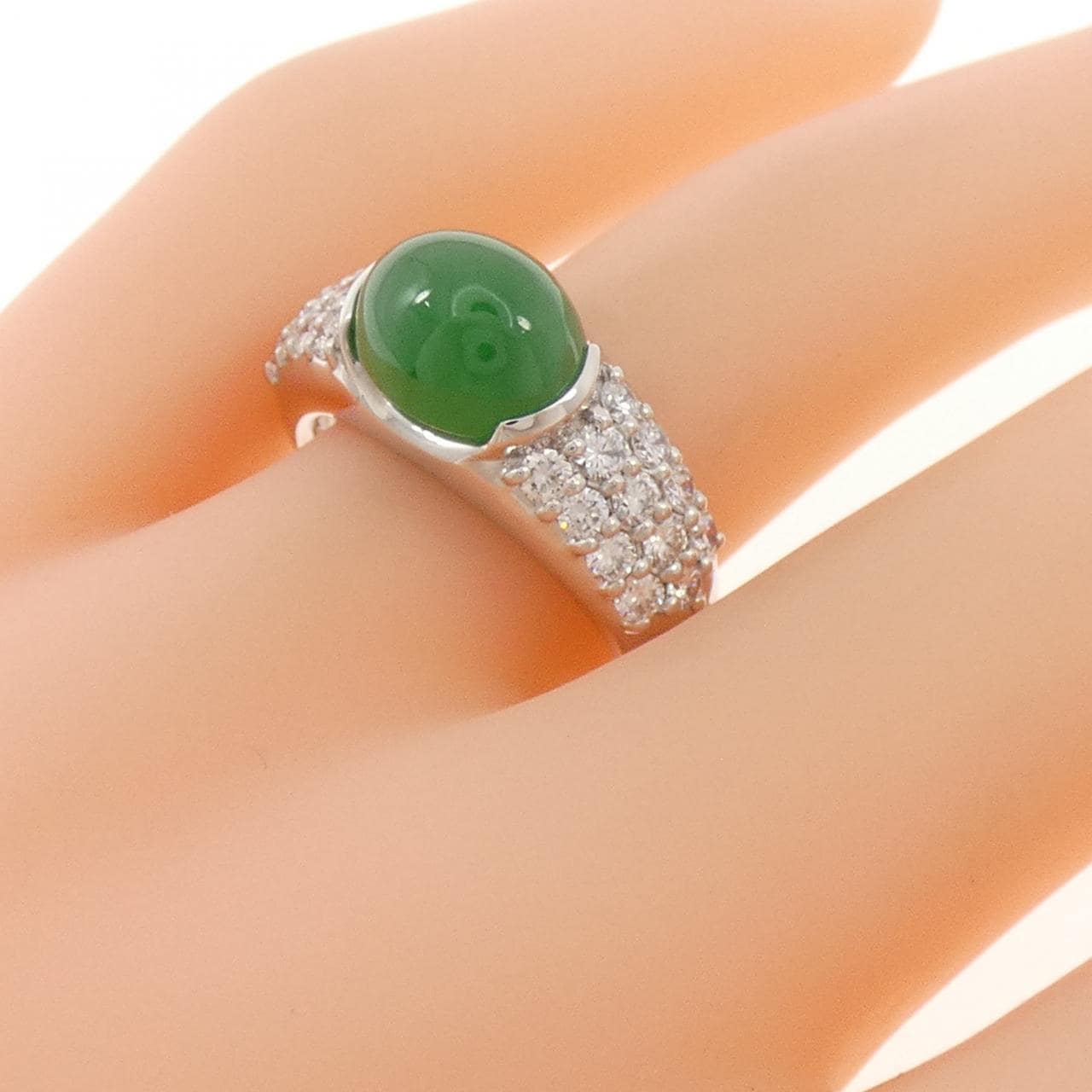 PT900 ヒスイ リング 4.022CT