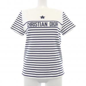 Christian Dior - Christian Dior クリスチャンディオール ニット サイズ42 クロップド トップス 異素材切替 ウール シルク ネイビー / ピンク イタリア製 ブランド古着【中古】20250313/RA3723 Christian Dior - Christian Dior クリスチャンディオール