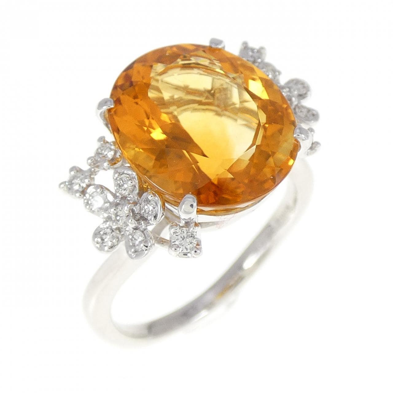 K18WG Citrine Ring 5.90CT