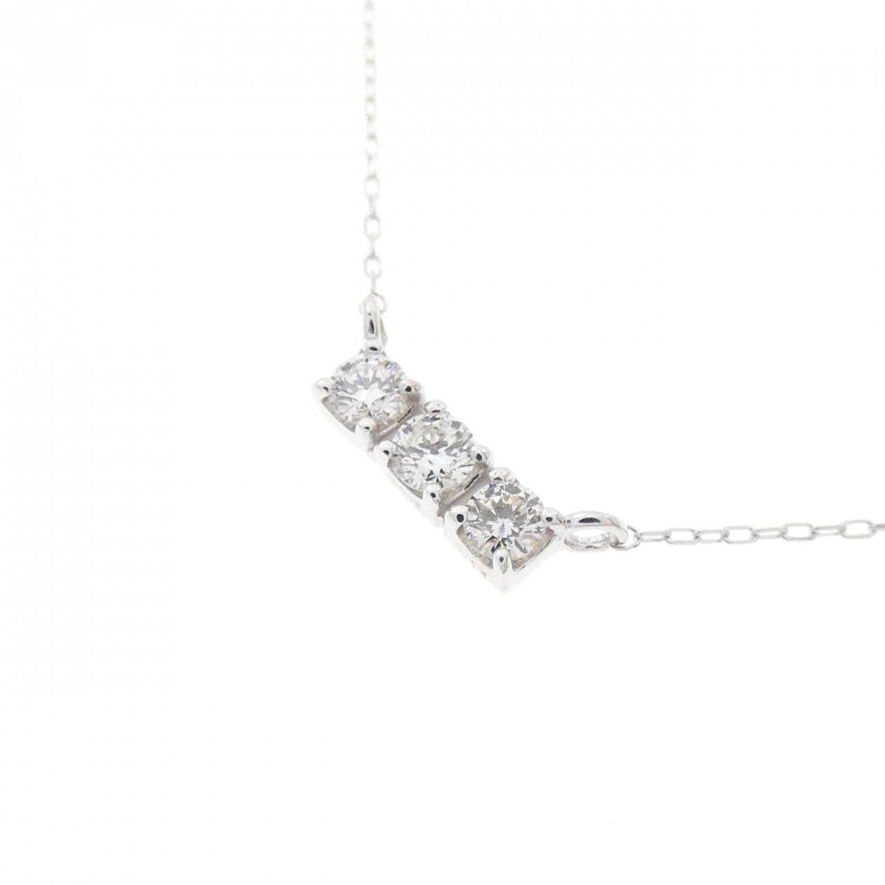 K18WG ダイヤモンド ネックレス 0.15CT