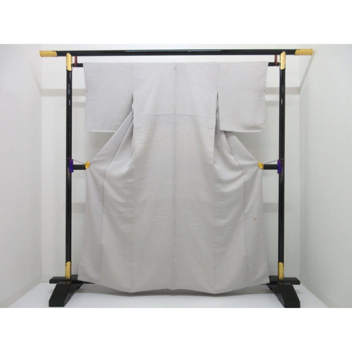 【未使用品】色無地　小倉淳史　丸に九枚笹　裄丈Ｓ寸